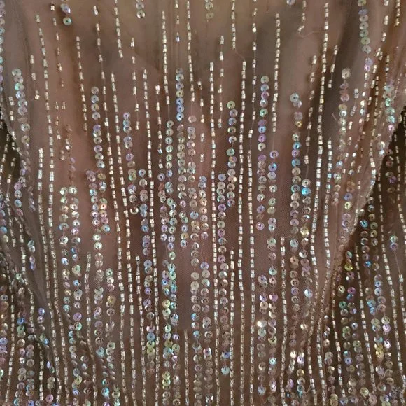 Montage by Mon Cheri Dark Taupe beaded gown - Picture 6 of 13